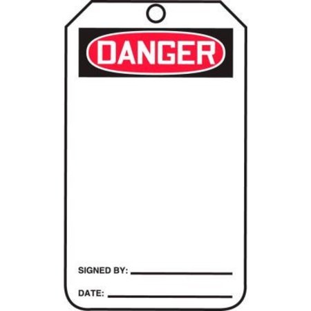 ACCUFORM Accuform Danger Tag, PF-Cardstock, 25/Pack MDT260CTP